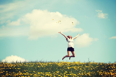 bigstock Happy woman jumping on blossom 59295572 Σωτήρα