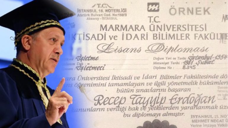 erdogan diploma degree, REZEP TAGIP ERDOGAN