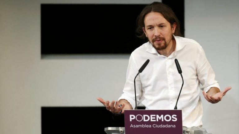 podemos we can secretary general pablo iglesias speaks during meeting central madrid PODEMOS, Ισπανία, ΠΕΔΡΟ ΣΑΝΤΣΕΘ