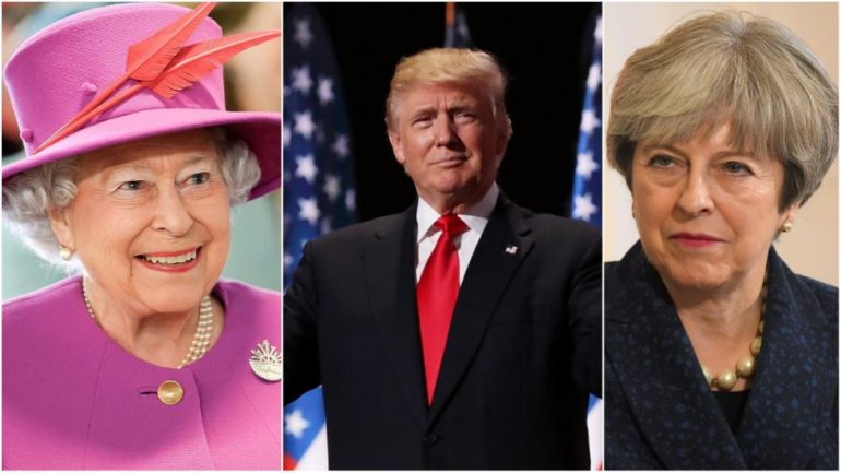 untitled collage AMERICA, QUEEN ELIZABETH, UNITED KINGDOM, COST, Donald Trump, Theresa May