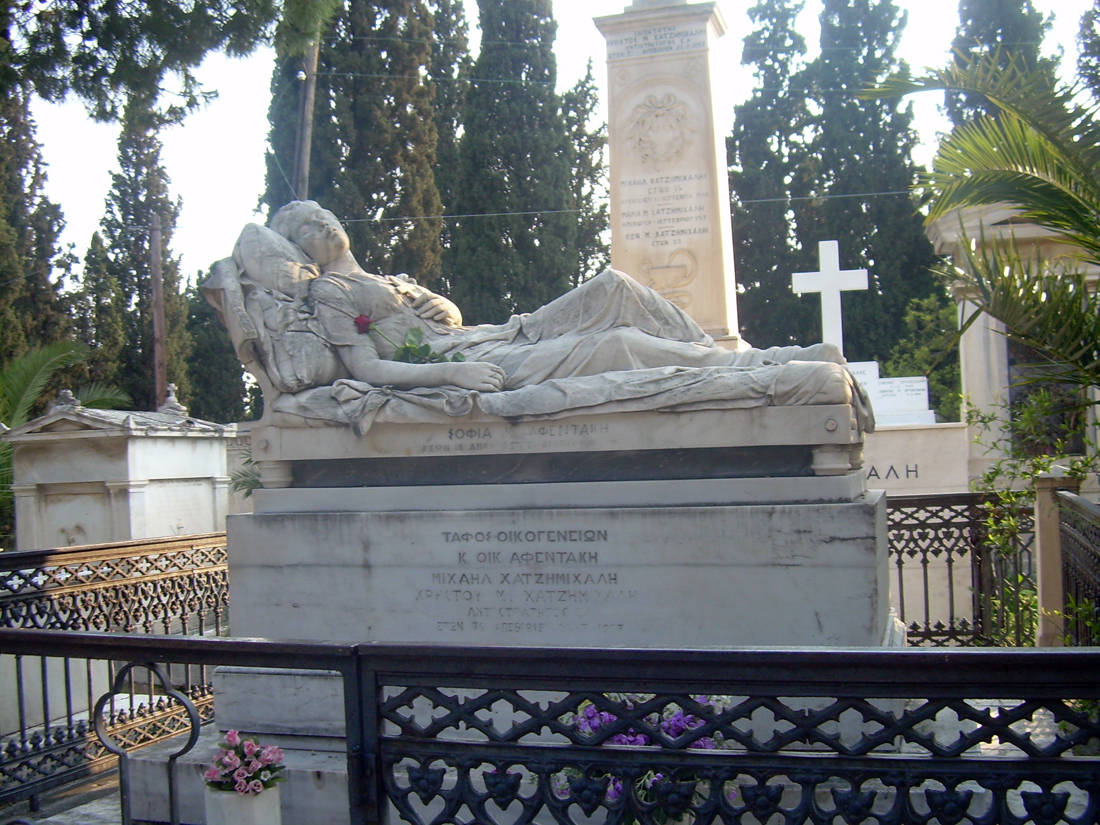 nektrkorosp7 First Cemetery of Athens, Architecture, Giannouli Halepa, sculptures, sculptures, Sculpture, Ernest Ziller, Monuments