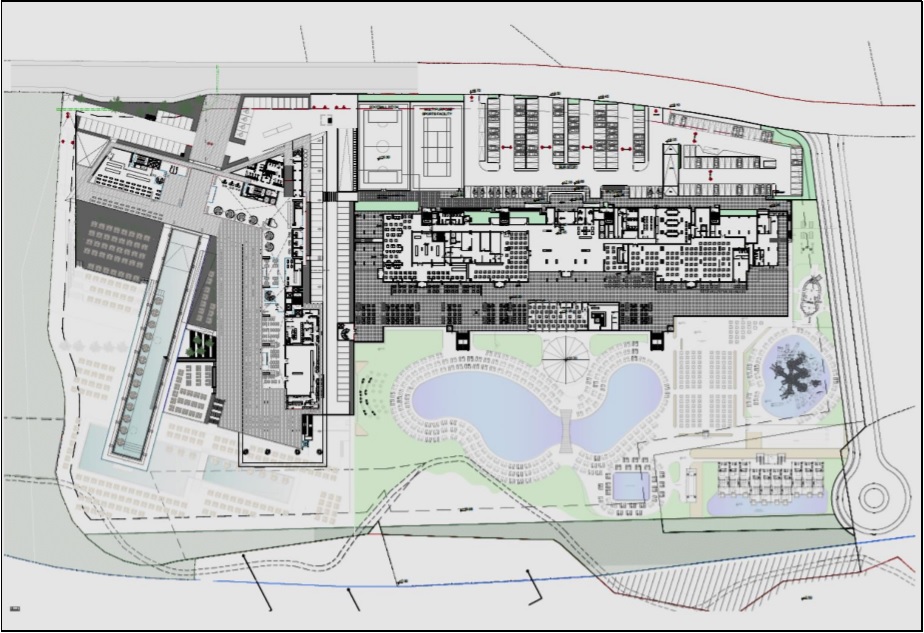 Spatial Plan of the Ground Floor of the Hotel development under study
