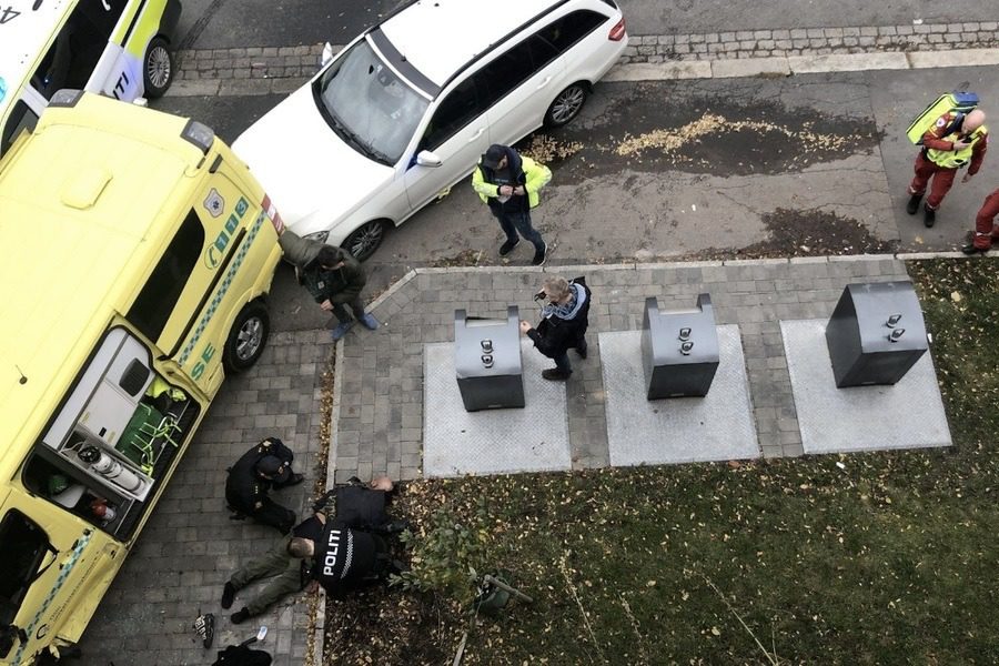 Осло: человек упал на мир с украденной машиной скорой помощи