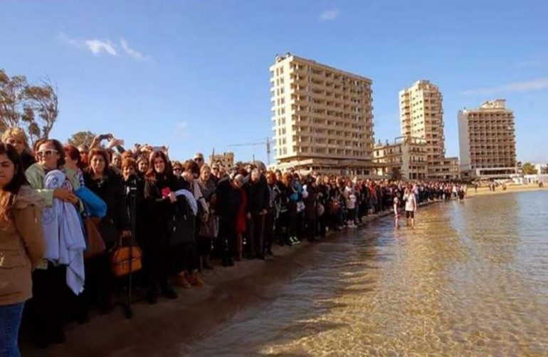 theofania Theophania, Holy Diocese of Constantia-Famagusta, Church of Agios Georgios Exorinos, water sanctification, Occupied Famagusta, Holy Cross diving ceremony
