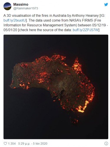 15e12fc2bbb07e Αυστραλία, εικόνες από δορυφόρο, Πυρκαγιές, φυσική καταστροφή