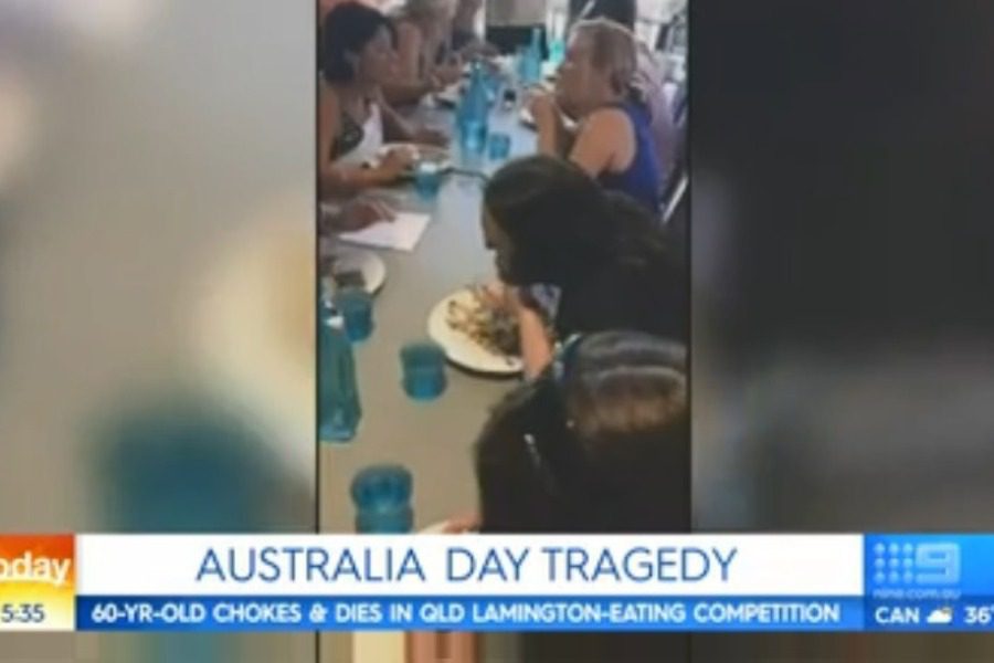 Australia: Died eating cake at a contest