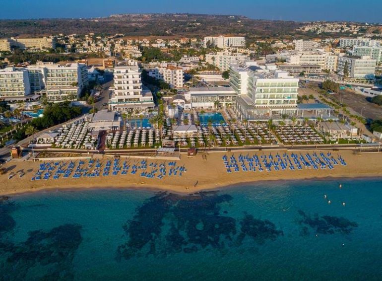vrissiana beach hotel cyprus ariel view exclusive, TEBEA