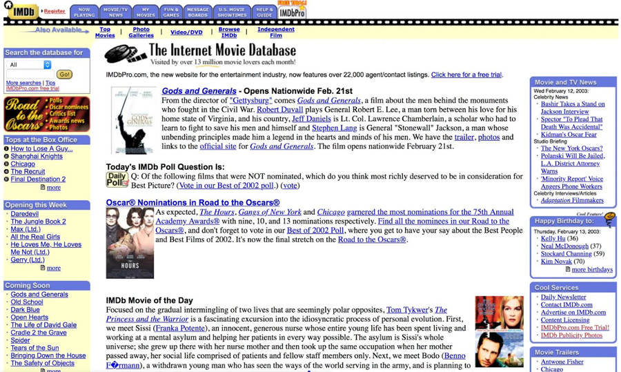 9 imdb Internet, websites