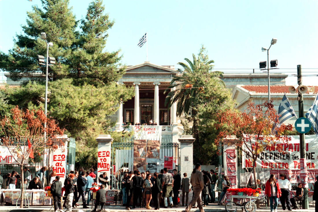 1999 17 November Polytechnic, anti-authoritarians, EPISODES, anniversary of Polytechnic, MAT, Polytechnic, marches