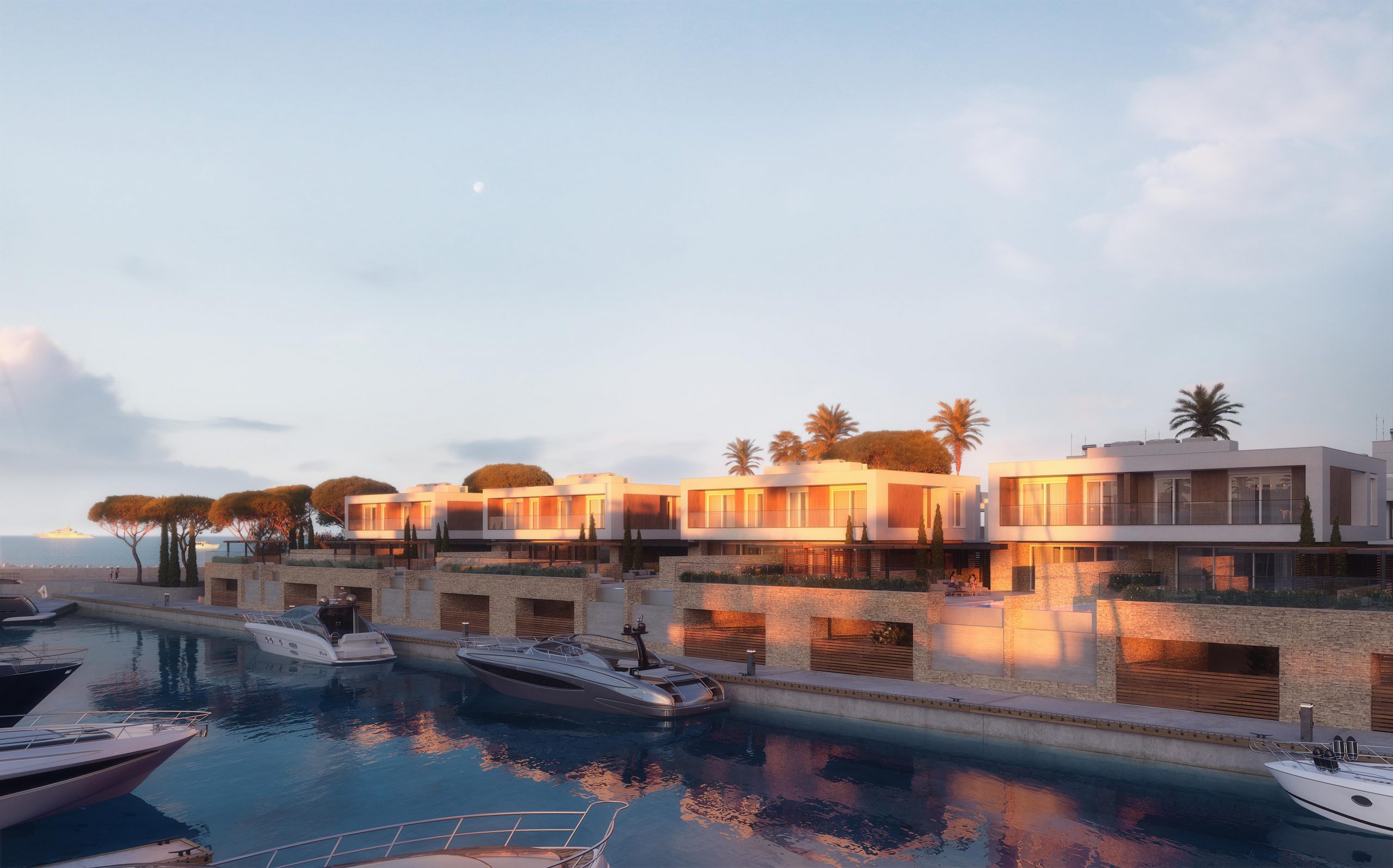 ANM FINAL View 12 Villas Dock Sunset JPEG WEB scaled AyiaNapaMarina, exclusive, Αναπτυξιακά Έργα, Επιχειρήσεις, Μαρίνα Αγίας Νάπας