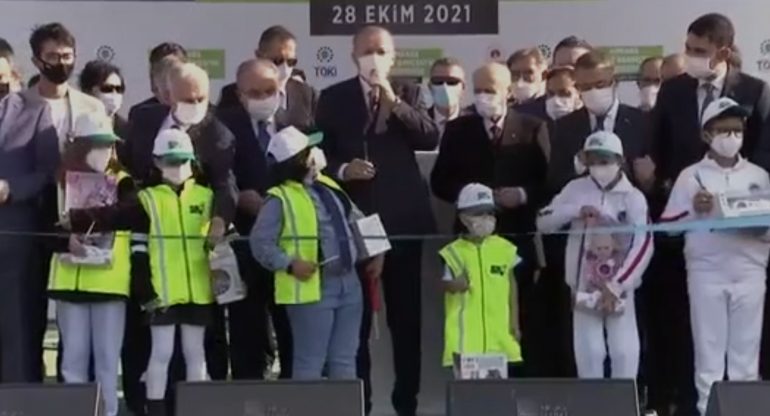 erdogan mpompiras inauguration, ribbon, Pitsirikas, RECEP TAGIP ERDOGAN, Turkey
