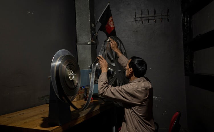 Cinema workers in Afghanistan