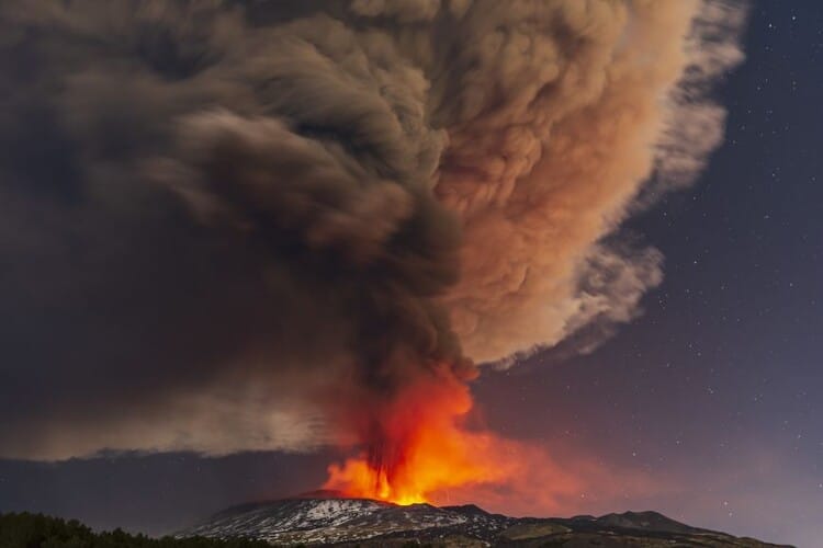 Mount Etna erupted