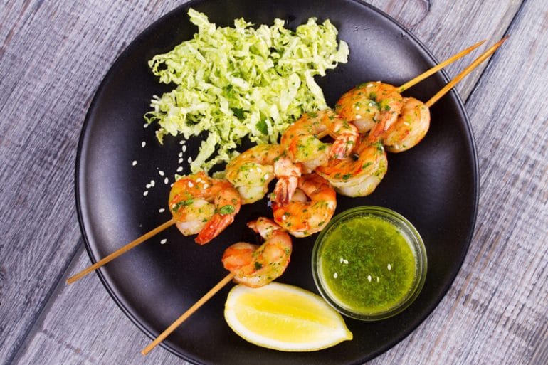 cilantro grilled shrimps on skewers Συνταγές
