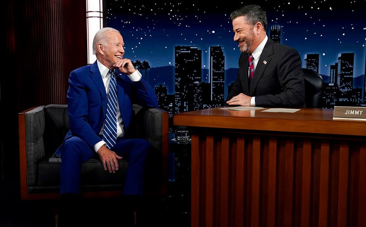 Joe Biden with Jimmy Kimmel