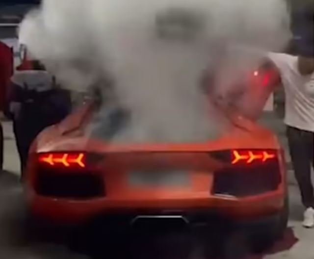 VIDEO: He went to cook sausages in the Lamborghini exhaust and burned the  whole car - Famagusta News