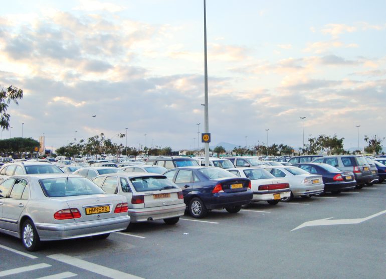 Large and spacious parking of Larnaca International Airport Republic of Cyprus Larnaca