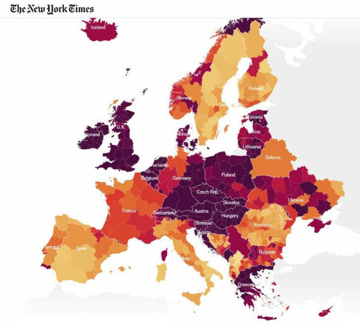 europe map Ευρώπη, νέο κύμα, πανδημία, χάρτης