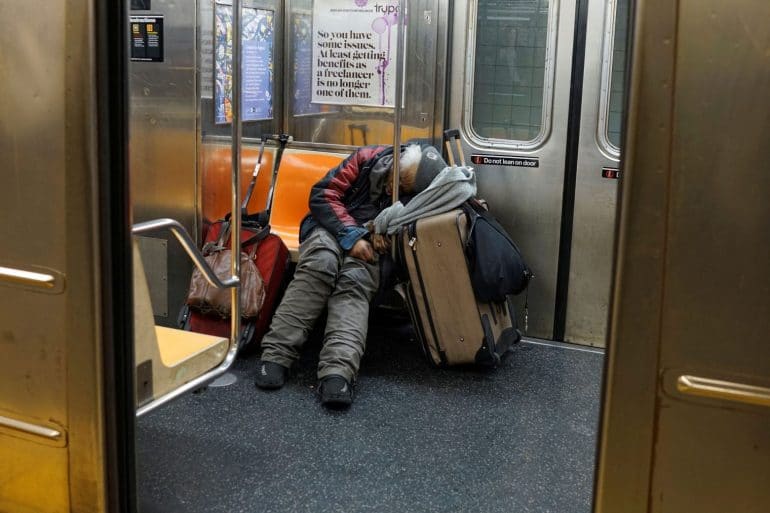 2022 02 18t160226z 304876885 rc2gms9x058q rtrmadp 5 new york homeless HOMELESS, subway, New York